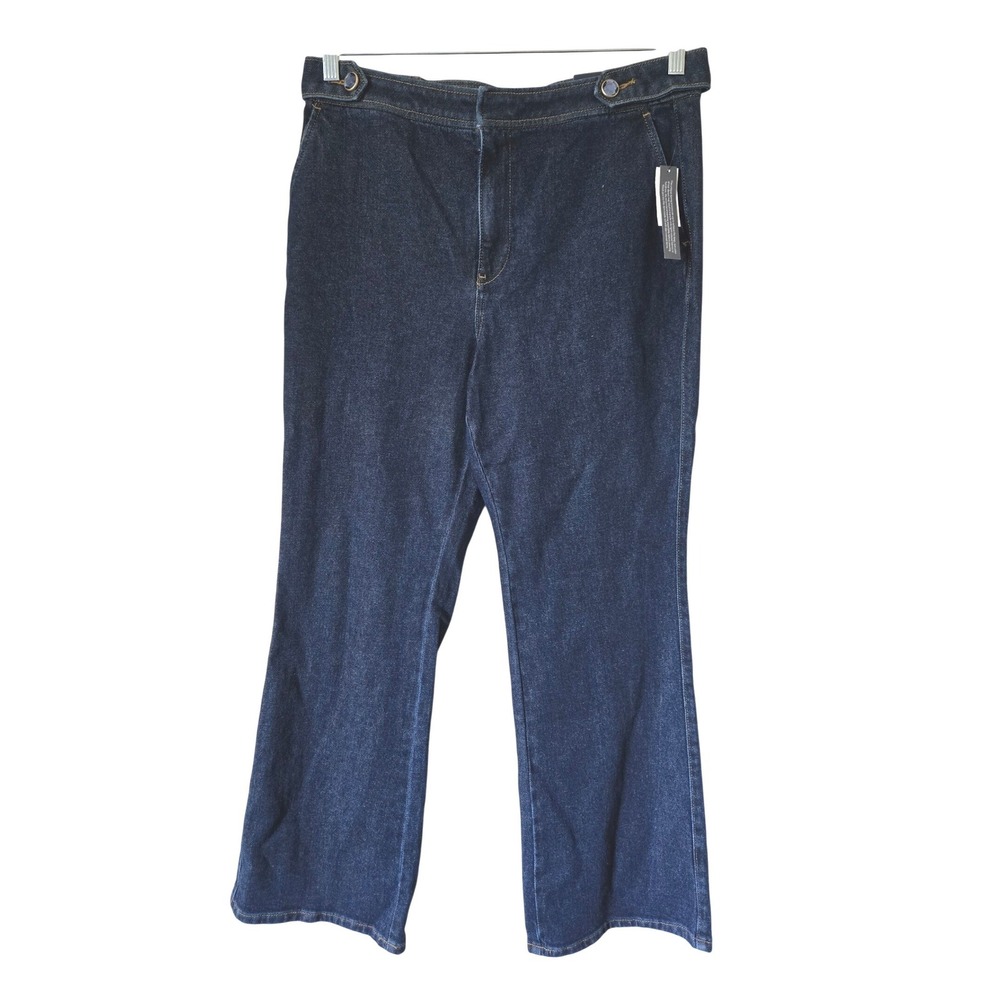 Talbots Flare Leg High Waist Jeans Gianna Wash Dark Petite 12 NWT Stretch